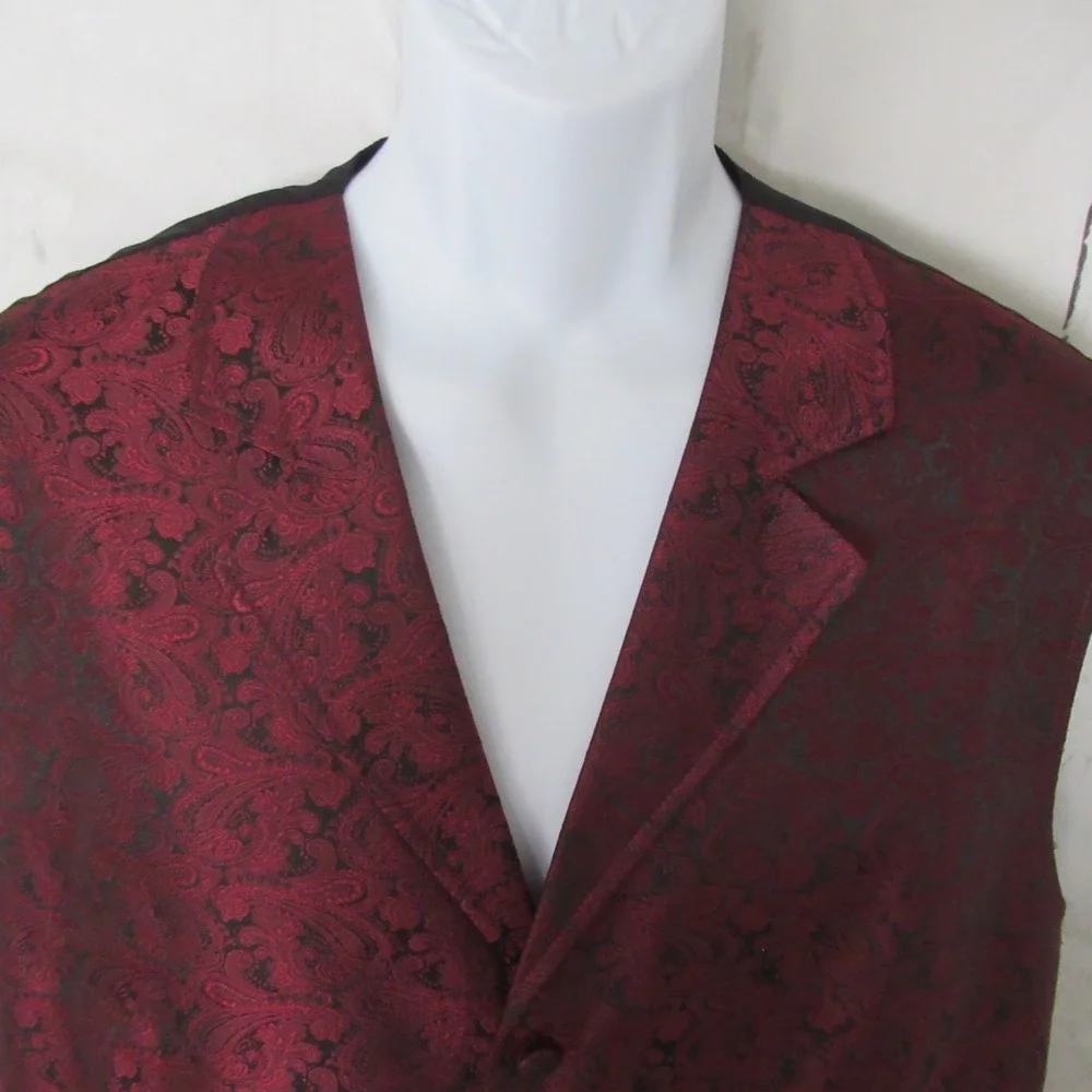 Scully Vest XL X Large Red Black Paisley Western Cowboy Frontier‎